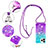 Silicone Candy Rubber TPU Bling-Bling Soft Case Cover with Lanyard Strap S01 for Apple iPhone 14 Pro
