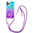 Silicone Candy Rubber TPU Bling-Bling Soft Case Cover with Lanyard Strap S01 for Apple iPhone 14 Pro Max
