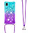 Silicone Candy Rubber TPU Bling-Bling Soft Case Cover with Lanyard Strap S01 for Samsung Galaxy A01 Core