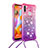 Silicone Candy Rubber TPU Bling-Bling Soft Case Cover with Lanyard Strap S01 for Samsung Galaxy A11