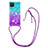 Silicone Candy Rubber TPU Bling-Bling Soft Case Cover with Lanyard Strap S01 for Samsung Galaxy A12