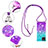 Silicone Candy Rubber TPU Bling-Bling Soft Case Cover with Lanyard Strap S01 for Samsung Galaxy A12