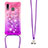 Silicone Candy Rubber TPU Bling-Bling Soft Case Cover with Lanyard Strap S01 for Samsung Galaxy A30