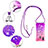 Silicone Candy Rubber TPU Bling-Bling Soft Case Cover with Lanyard Strap S01 for Samsung Galaxy A30