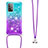 Silicone Candy Rubber TPU Bling-Bling Soft Case Cover with Lanyard Strap S01 for Samsung Galaxy A52 4G