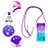 Silicone Candy Rubber TPU Bling-Bling Soft Case Cover with Lanyard Strap S01 for Samsung Galaxy A70