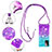 Silicone Candy Rubber TPU Bling-Bling Soft Case Cover with Lanyard Strap S01 for Samsung Galaxy A72 5G