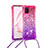 Silicone Candy Rubber TPU Bling-Bling Soft Case Cover with Lanyard Strap S01 for Samsung Galaxy A81