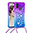 Silicone Candy Rubber TPU Bling-Bling Soft Case Cover with Lanyard Strap S01 for Samsung Galaxy M21