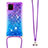 Silicone Candy Rubber TPU Bling-Bling Soft Case Cover with Lanyard Strap S01 for Samsung Galaxy M60s