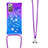 Silicone Candy Rubber TPU Bling-Bling Soft Case Cover with Lanyard Strap S01 for Samsung Galaxy Note 20 5G