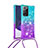 Silicone Candy Rubber TPU Bling-Bling Soft Case Cover with Lanyard Strap S01 for Samsung Galaxy Note 20 Ultra 5G