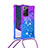 Silicone Candy Rubber TPU Bling-Bling Soft Case Cover with Lanyard Strap S01 for Samsung Galaxy Note 20 Ultra 5G