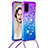 Silicone Candy Rubber TPU Bling-Bling Soft Case Cover with Lanyard Strap S01 for Samsung Galaxy S20