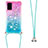 Silicone Candy Rubber TPU Bling-Bling Soft Case Cover with Lanyard Strap S01 for Samsung Galaxy S20 5G