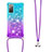 Silicone Candy Rubber TPU Bling-Bling Soft Case Cover with Lanyard Strap S01 for Samsung Galaxy S20 Lite 5G