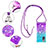 Silicone Candy Rubber TPU Bling-Bling Soft Case Cover with Lanyard Strap S01 for Samsung Galaxy S20 Lite 5G