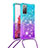 Silicone Candy Rubber TPU Bling-Bling Soft Case Cover with Lanyard Strap S01 for Samsung Galaxy S20 Lite 5G Sky Blue