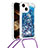 Silicone Candy Rubber TPU Bling-Bling Soft Case Cover with Lanyard Strap S02 for Apple iPhone 13