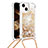 Silicone Candy Rubber TPU Bling-Bling Soft Case Cover with Lanyard Strap S02 for Apple iPhone 13