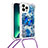 Silicone Candy Rubber TPU Bling-Bling Soft Case Cover with Lanyard Strap S02 for Apple iPhone 13 Pro