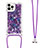 Silicone Candy Rubber TPU Bling-Bling Soft Case Cover with Lanyard Strap S02 for Apple iPhone 13 Pro