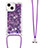 Silicone Candy Rubber TPU Bling-Bling Soft Case Cover with Lanyard Strap S02 for Apple iPhone 14 Plus