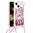 Silicone Candy Rubber TPU Bling-Bling Soft Case Cover with Lanyard Strap S02 for Apple iPhone 14 Plus