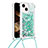 Silicone Candy Rubber TPU Bling-Bling Soft Case Cover with Lanyard Strap S02 for Apple iPhone 14 Plus