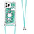 Silicone Candy Rubber TPU Bling-Bling Soft Case Cover with Lanyard Strap S02 for Apple iPhone 14 Pro