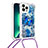 Silicone Candy Rubber TPU Bling-Bling Soft Case Cover with Lanyard Strap S02 for Apple iPhone 14 Pro Max