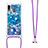 Silicone Candy Rubber TPU Bling-Bling Soft Case Cover with Lanyard Strap S02 for Samsung Galaxy A30