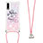 Silicone Candy Rubber TPU Bling-Bling Soft Case Cover with Lanyard Strap S02 for Samsung Galaxy A30S Mixed