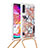 Silicone Candy Rubber TPU Bling-Bling Soft Case Cover with Lanyard Strap S02 for Samsung Galaxy A70 Gold