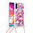 Silicone Candy Rubber TPU Bling-Bling Soft Case Cover with Lanyard Strap S02 for Samsung Galaxy A70S