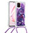 Silicone Candy Rubber TPU Bling-Bling Soft Case Cover with Lanyard Strap S02 for Samsung Galaxy A81