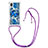 Silicone Candy Rubber TPU Bling-Bling Soft Case Cover with Lanyard Strap S02 for Samsung Galaxy M01 Core