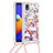 Silicone Candy Rubber TPU Bling-Bling Soft Case Cover with Lanyard Strap S02 for Samsung Galaxy M01 Core