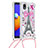 Silicone Candy Rubber TPU Bling-Bling Soft Case Cover with Lanyard Strap S02 for Samsung Galaxy M01 Core