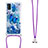 Silicone Candy Rubber TPU Bling-Bling Soft Case Cover with Lanyard Strap S02 for Samsung Galaxy M21