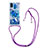 Silicone Candy Rubber TPU Bling-Bling Soft Case Cover with Lanyard Strap S02 for Samsung Galaxy M21