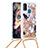 Silicone Candy Rubber TPU Bling-Bling Soft Case Cover with Lanyard Strap S02 for Samsung Galaxy M21