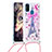 Silicone Candy Rubber TPU Bling-Bling Soft Case Cover with Lanyard Strap S02 for Samsung Galaxy M21