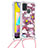 Silicone Candy Rubber TPU Bling-Bling Soft Case Cover with Lanyard Strap S02 for Samsung Galaxy M31