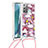 Silicone Candy Rubber TPU Bling-Bling Soft Case Cover with Lanyard Strap S02 for Samsung Galaxy Note 20 5G