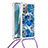 Silicone Candy Rubber TPU Bling-Bling Soft Case Cover with Lanyard Strap S02 for Samsung Galaxy Note 20 5G