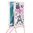 Silicone Candy Rubber TPU Bling-Bling Soft Case Cover with Lanyard Strap S02 for Samsung Galaxy Note 20 5G