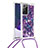 Silicone Candy Rubber TPU Bling-Bling Soft Case Cover with Lanyard Strap S02 for Samsung Galaxy Note 20 Ultra 5G