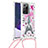 Silicone Candy Rubber TPU Bling-Bling Soft Case Cover with Lanyard Strap S02 for Samsung Galaxy Note 20 Ultra 5G