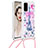 Silicone Candy Rubber TPU Bling-Bling Soft Case Cover with Lanyard Strap S02 for Samsung Galaxy S20